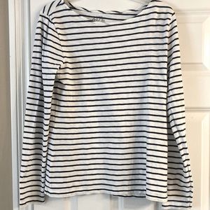 J Crew Artist Tee, striped, long sleeve, size large.